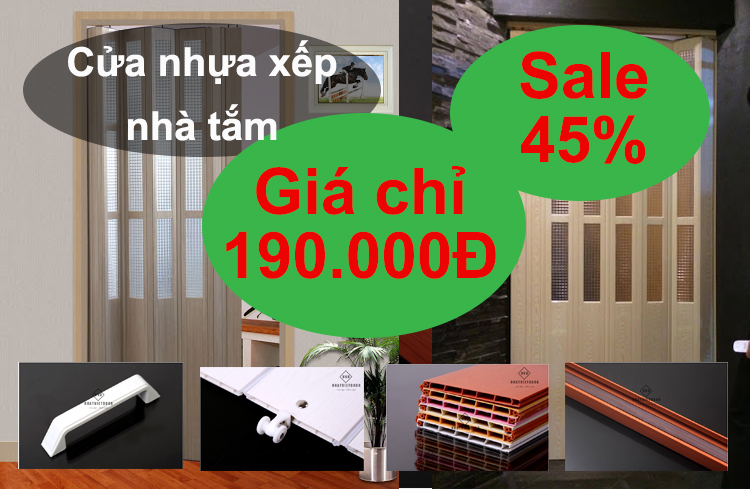 Báo Giá Cửa Nhựa Xếp Giá Rẻ Nhà Tắm chỉ 190.000Đ