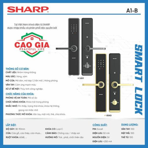 Khoá cửa điện tử Sharp A1-B