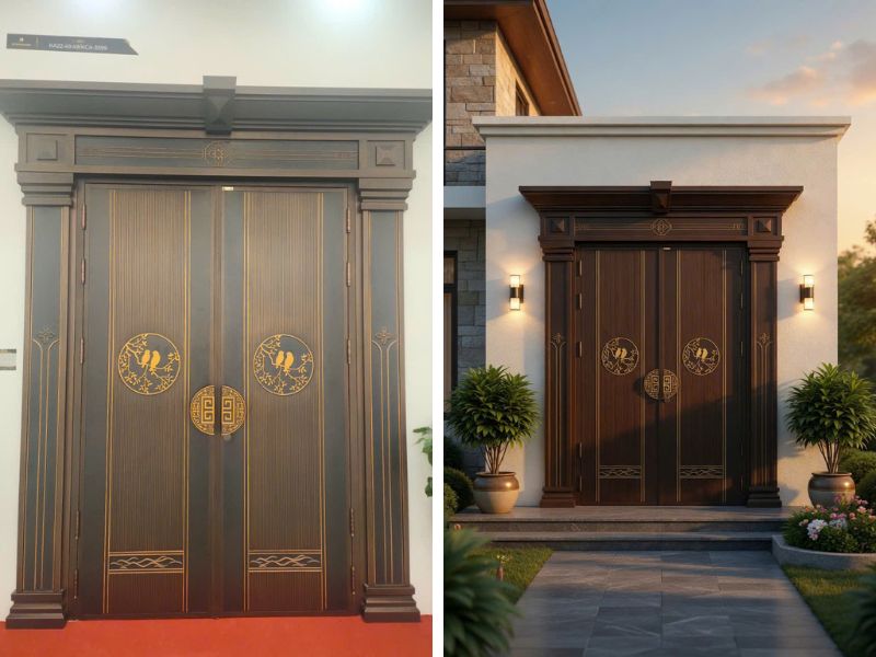 cửa thép vân gỗ