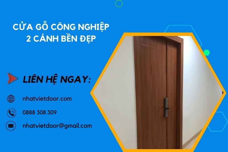 Cửa gỗ công nghiệp 2 cánh